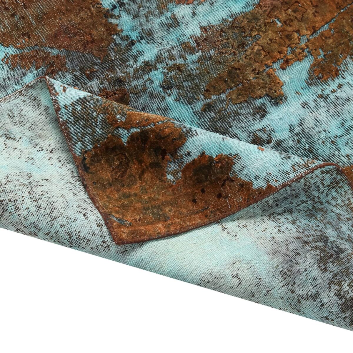 alfombra-abstracto-decolarada-turquesa-marrón-textura