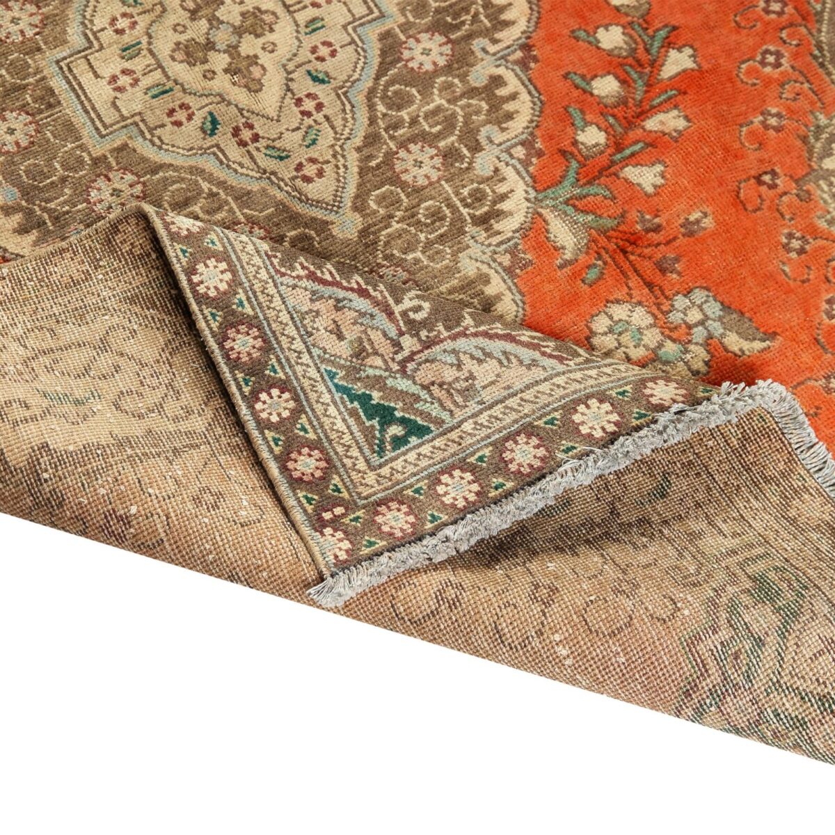 alfombra-antique-vintage-persa-roja-crema-textura