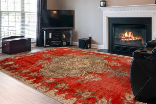 alfombra-antique-vintage-roja-ambiente