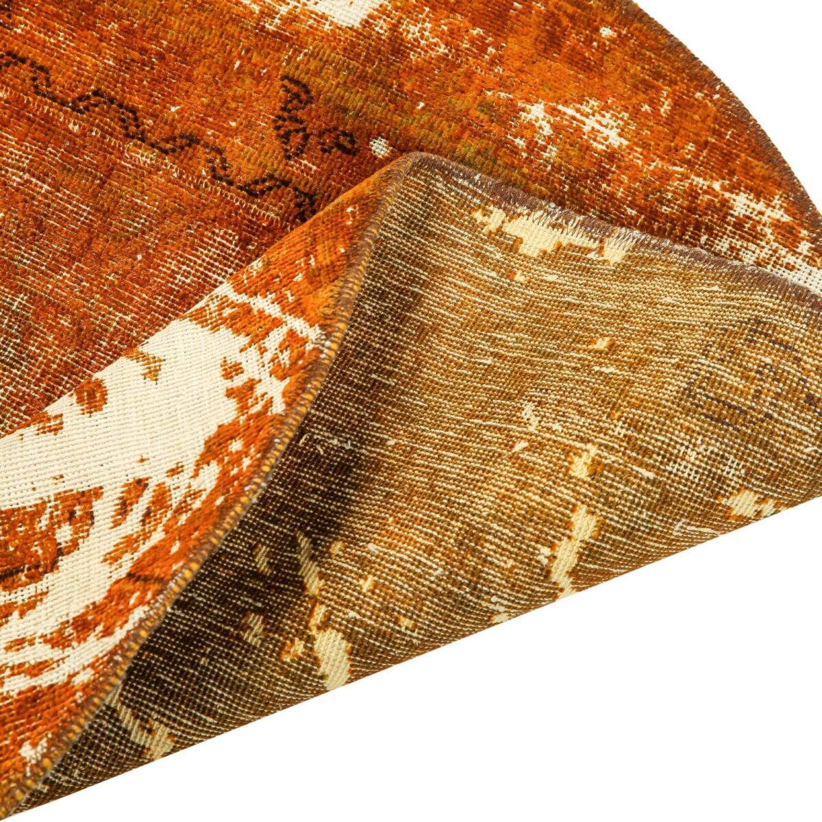 alfombra-moderna-decolarada-naranja-redonda-textura