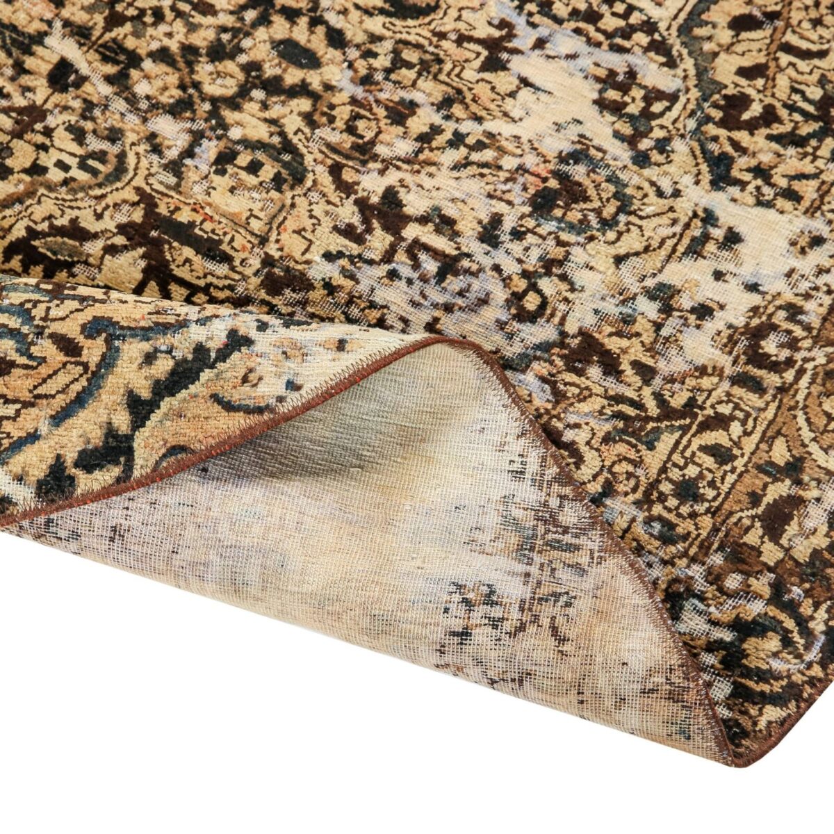 alfombra-persa-desgastada-crema-redonda-textura