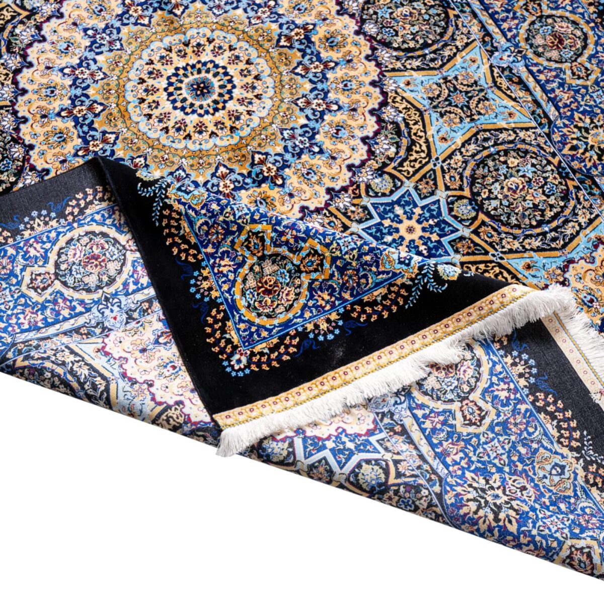 alfombra-tradicional-persa-seda-azul-negra-textura
