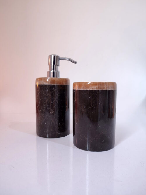 dispensador-jabón-mármol-baño-lujo-negro-marrón-principal