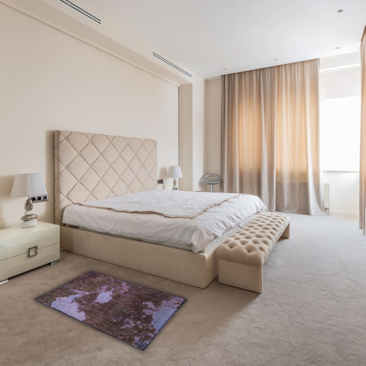 Alfombra Decorativa Envejecida Púrpura