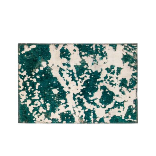 Alfombra Decorativa Abstracta Verde Esmeralda