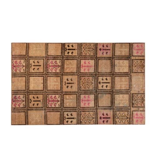 Cuadrícula Tribal - Alfombra Desgastada Crema