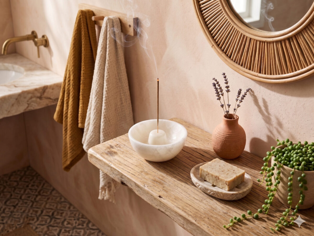 incienso marmol blanco baño lojo Porta Incienso Aura – Blanco