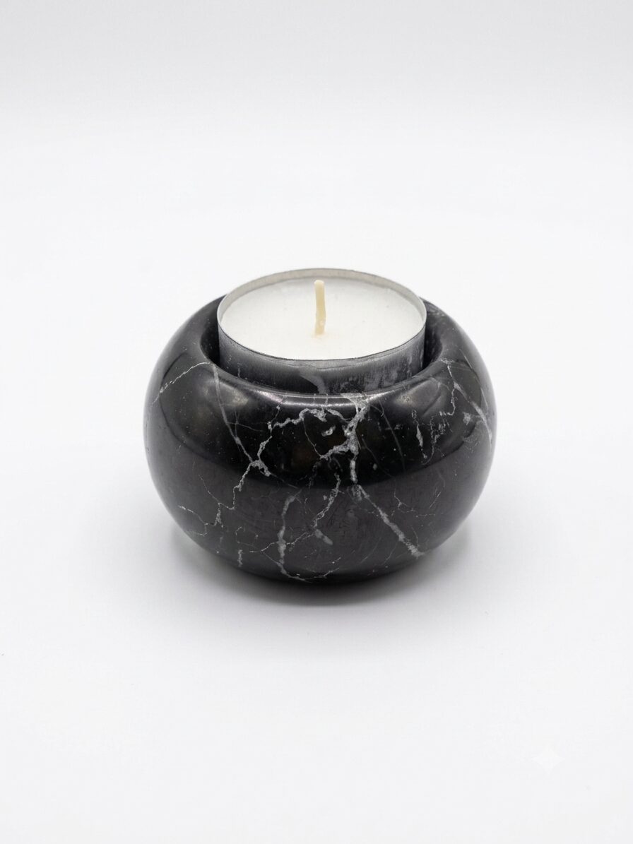 portavela negro lujo Portavela - Vetas de luz