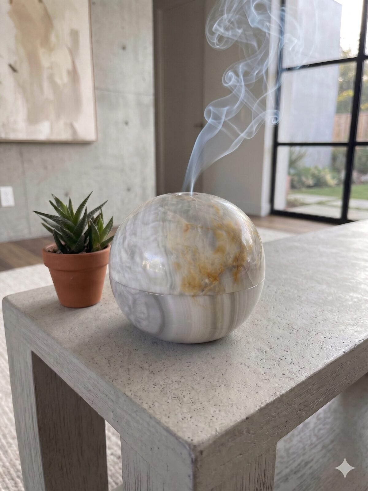 incienso marmol esferica salon lujo Esfera Zen de Ónix