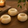 candel holders creme Portavela de Ámbar-Dorada