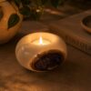 candle holder eye lit Portavela de Ojo-Dorada