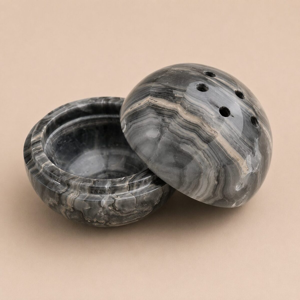 cone holder gris open Esfera Zen de Ónix Gris
