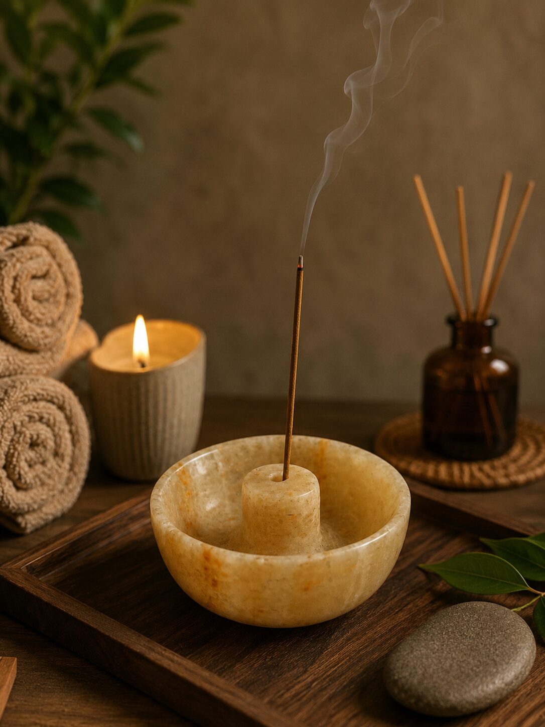 inciense holder marble spa Porta Incienso Aura – Ámbar