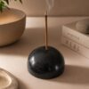 portaincienso simple lujo Porta Incienso de Mármol Negro Semiesférico