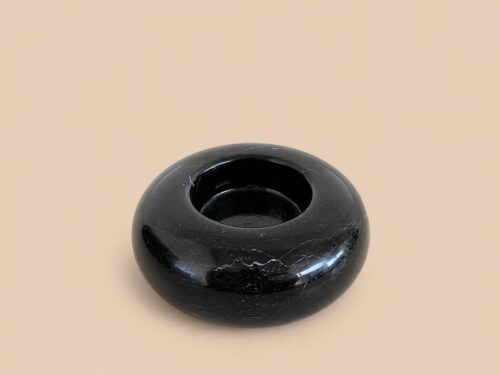 Portavela de Mármol Negro Simple
